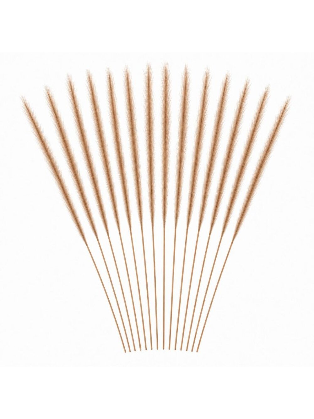Taupe Tan Faux Feather Grass Stems, Set of 16, 31 Inch Wispy Artificial Pampas P
